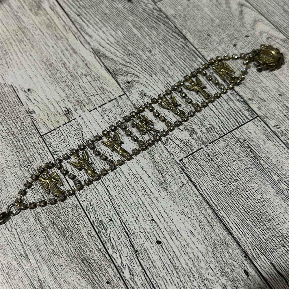 Vintage rhinestone sparkling angle bracelet